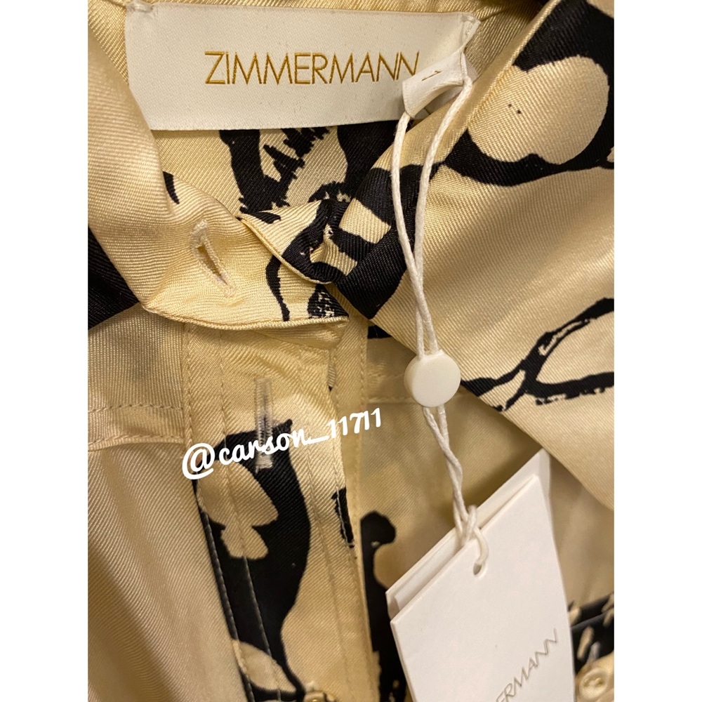 Zimmermann Ladybeetle Scarf Tie Silk Shirt - Picture 10 of 12